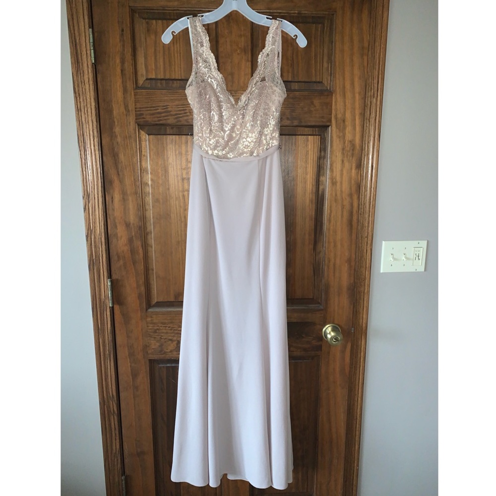 David’s Bridal Long Neutral Bridesmaid Dress NWT